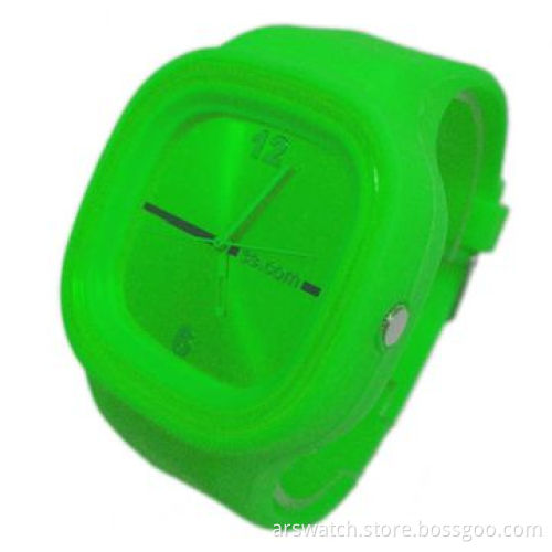 Cheap promotional jelly watches, plastic case and silicone band